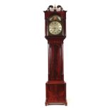 JOHN LAWRENCE, LANCASTER. A GEORGE III FLAMED MAHOGANY TIDAL DIAL LONGCASE CLOCK the case,