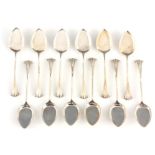 A SET OF TWELVE MID/EARLY 20TH CENTURY ONSLOW PATTERN ICE CREAM SPOONS four by Jackson &