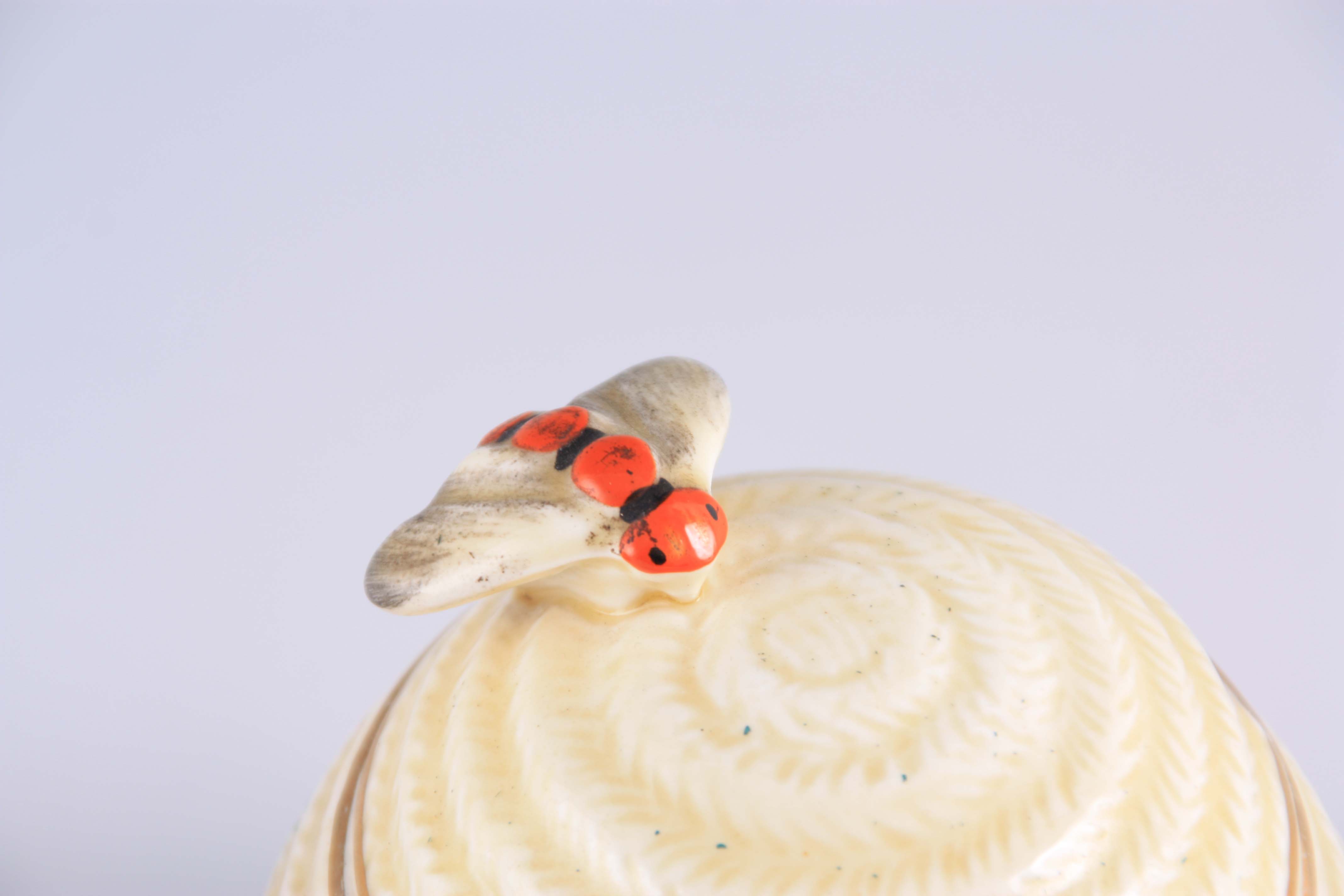 TWO PIECES OF 20TH CENTURY CLARICE CLIFF PORCELAIN comprising of a Honey Pot decorated with spring - Image 2 of 6