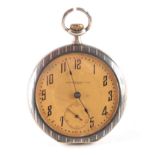 AN EARLY 20TH CENTURY SILVER OPEN FACED POCKET WATCH SIGNED HAVILA WATCH Co. S.A. GENEVE the case