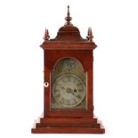 MONRO, EDINBURGH. A MINIATURE GEORGE III VERGE ALARM MANTEL CLOCK IN LATER CASE the mahogany case