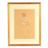 RAPHAEL KIRCHNER. WATERCOLOUR AND PENCIL. 'The Artist's Wife' 46.5cm high, 31.5cm wide - unsigned