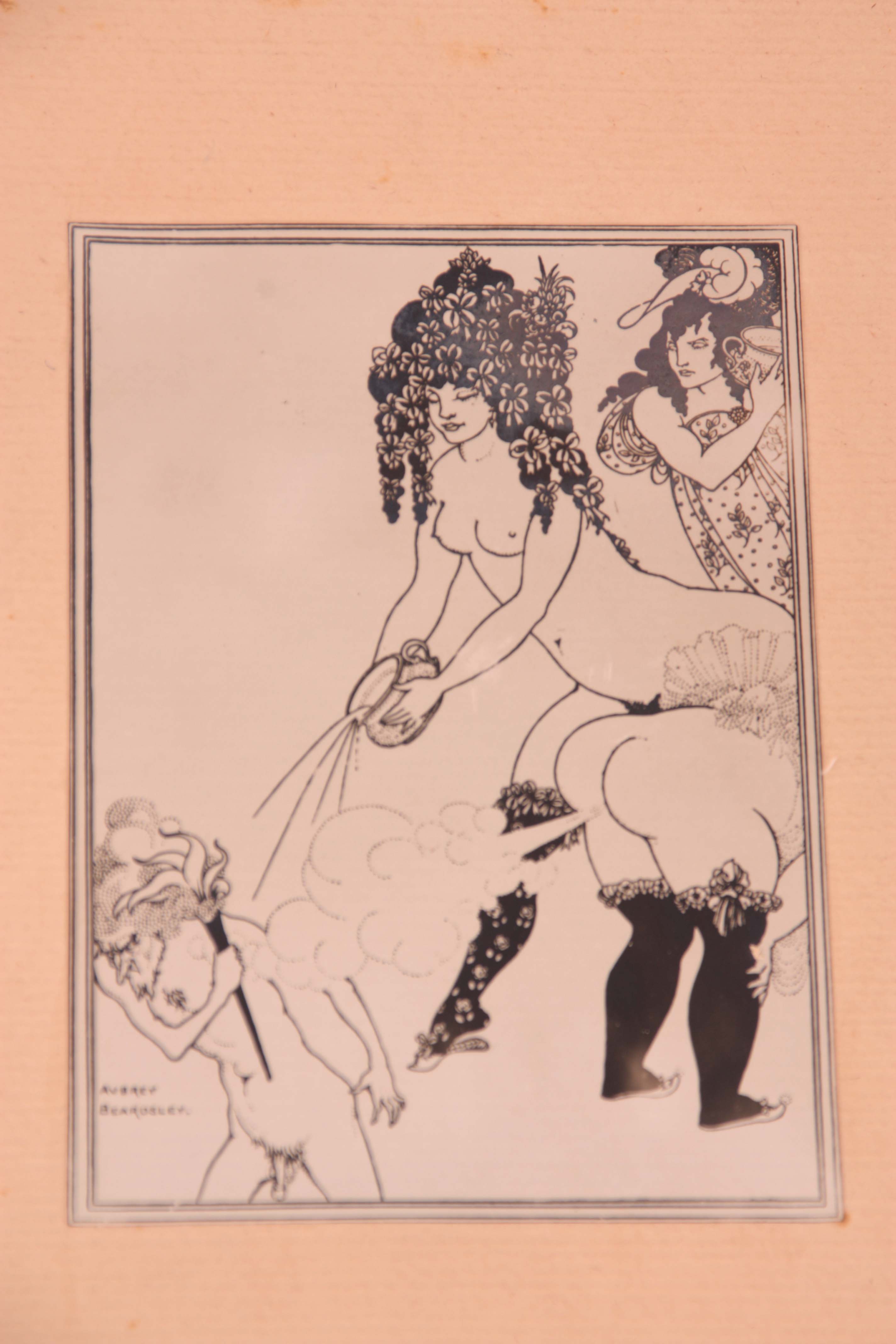 AUBREY BEARDSLEY. A SET OF EIGHT ENGRAVINGS illustrating Aristophanes' Lysistrata, one of - Image 4 of 11