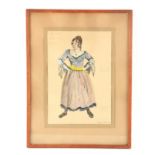 A WATERCOLOUR OF THE COSTUME DESIGN FOR NIECE 2 from Act III of Benjamin Britten's 'Peter Grimes',