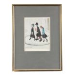 LAURENCE STEPHEN LOWRY. ARR - SIGNED PRINT 'The Family', bearing Fine Art Guild blind stamp,