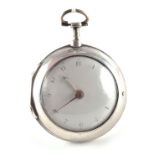 A GEORGE III SILVER PAIR CASED POCKET WATCH signed Alex Anderson, Liverpool. No.8399, having an