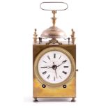 LANCON A LYON. AN EARLY 19TH CENTURY FRENCH CAPUCINE CARRIAGE CLOCK the brass case of rectangular