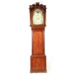 R. FLETCHER, CHESTER. A LATE GEORGE III LONGCASE CLOCK the oak and crossbanded mahogany case with