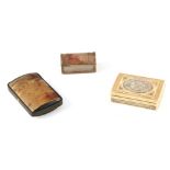 A 19TH CENTURY ORIENTAL TORTOISESHELL CARD CASE depicting a tut tut and landscape scene 9.5cm by 6cm