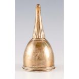 A GEORGE III SILVER WINE FUNNEL with tapered fluted stem and reeded edge 14cm long, app. weight 140g