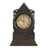 CHS. J. GAUPP & CO. HONG KONG. AN EARLY 20TH CENTURY CHINESE SHIPS CLOCK IN HARDWOOD CASE the case