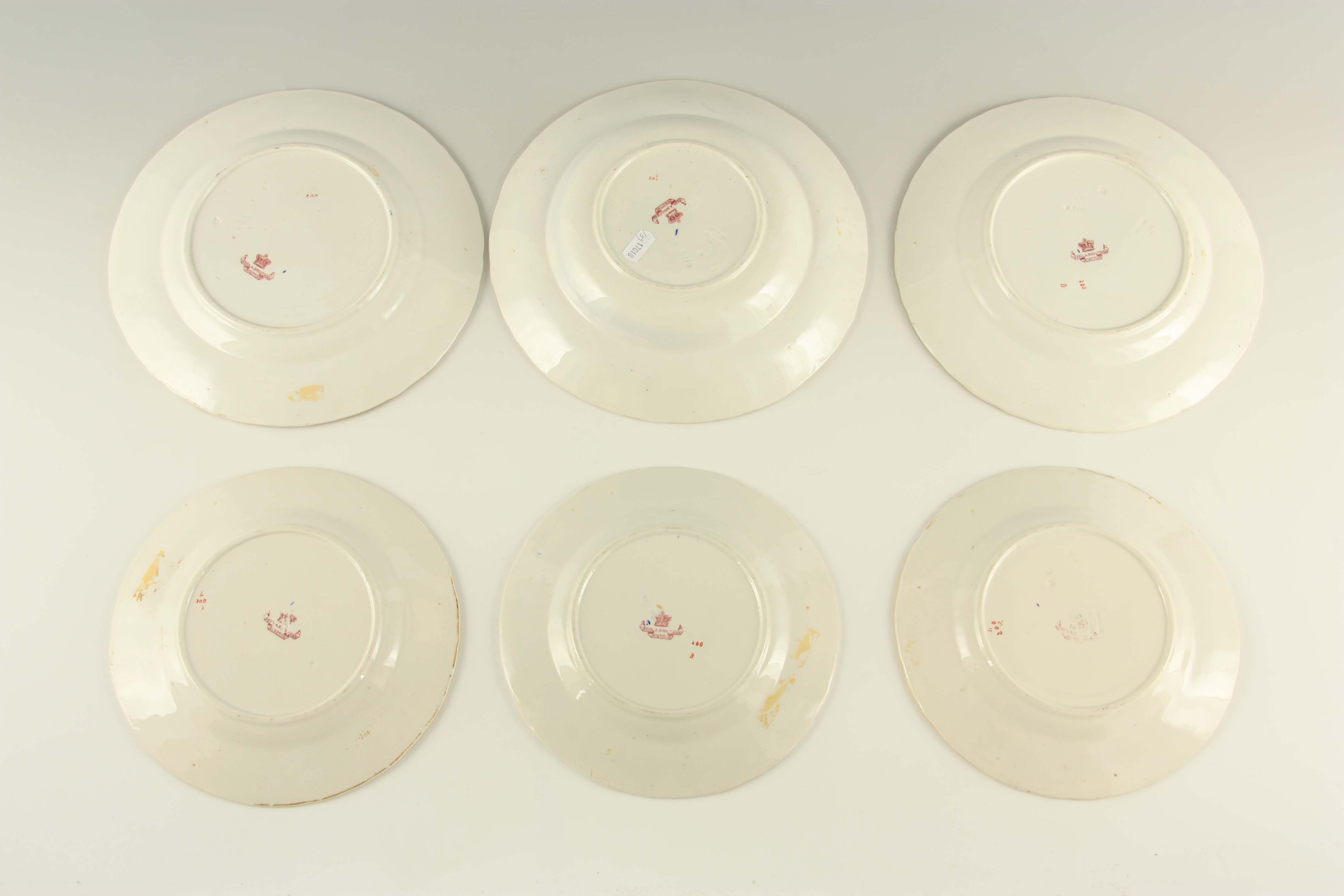 A 19TH CENTURY ASHWORTH BROs REAL IRONSTONE CHINA PART DINNER SERVICE comprising five plates of - Image 8 of 8