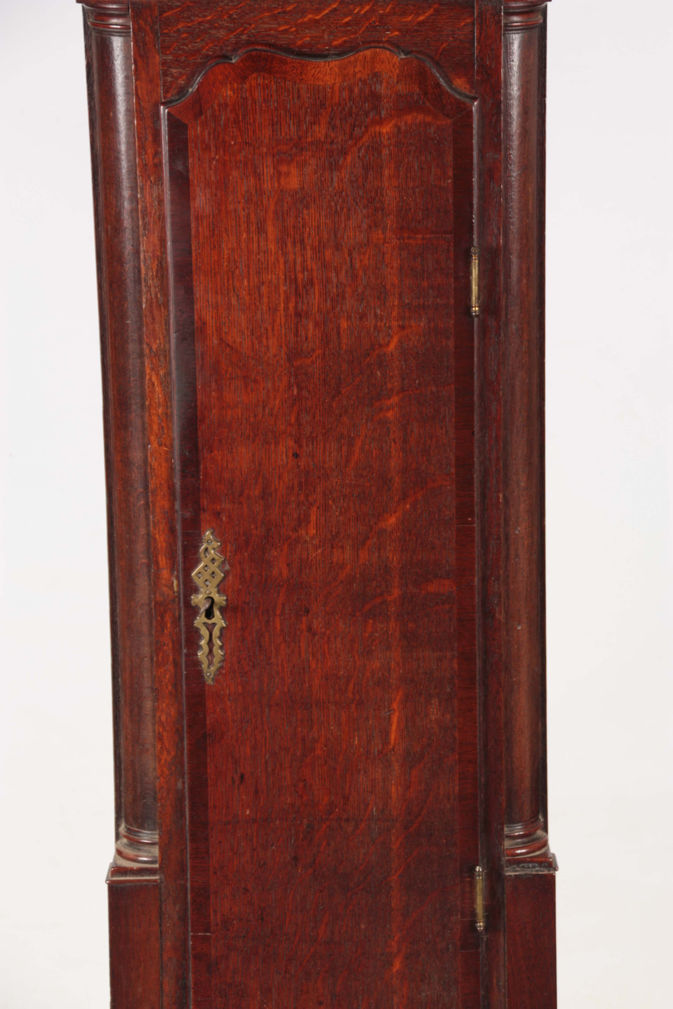 THOMAS HOUGHTON, CHORLEY. A SMALL GEORGE III OAK 30-HOUR LONGCASE CLOCK the case having an - Image 4 of 9