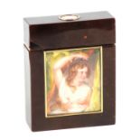 A 19TH CENTURY TORTOISESHELL CIGARETTE CASE having two bust portraits to each side, one larger