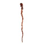 AN IMPRESSIVE 19TH CENTURY OVERSIZED CARVED WALNUT NOVELTY ROOT WALKING STICK/STAFF having superb