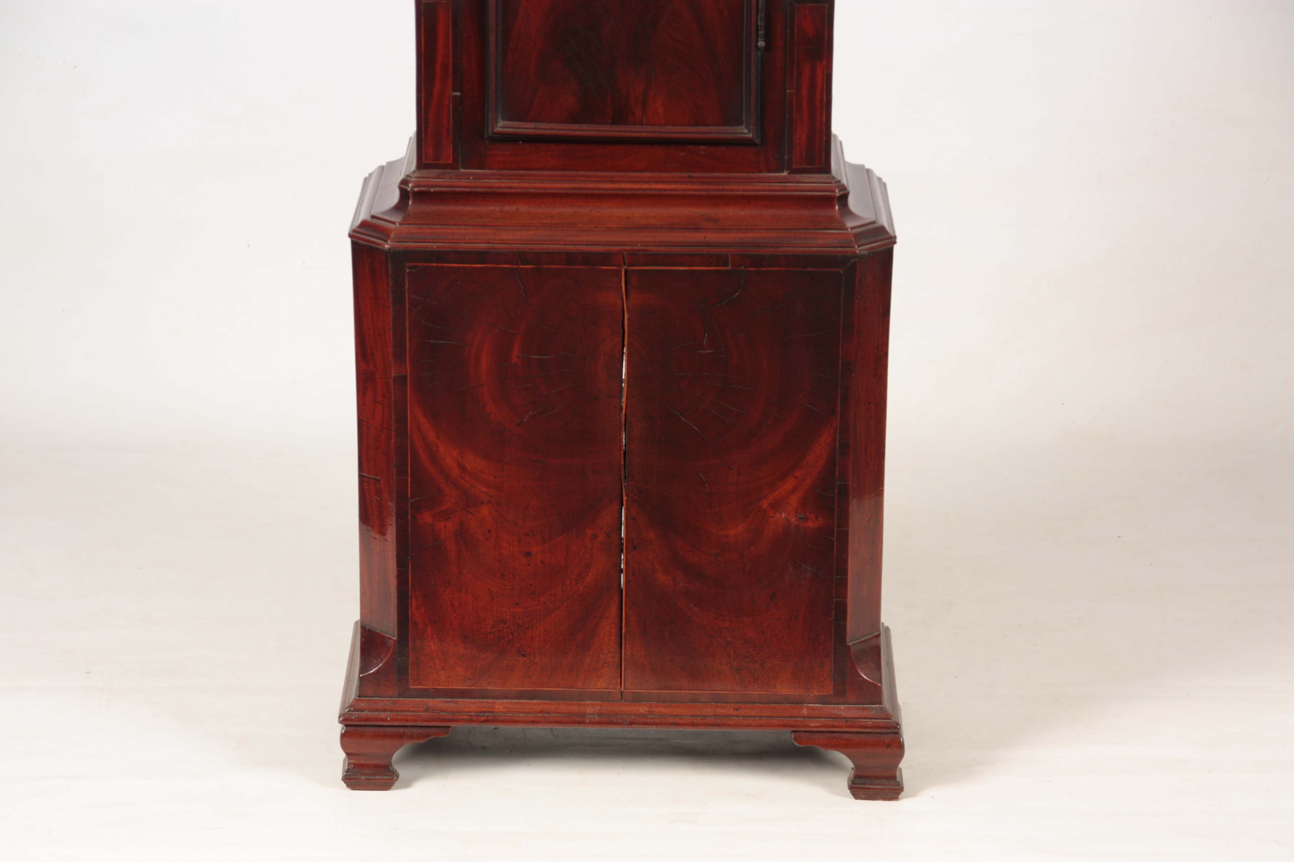 JOHN LAWRENCE, LANCASTER. A GEORGE III FLAMED MAHOGANY TIDAL DIAL LONGCASE CLOCK the case, - Image 2 of 11