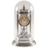 AN EARLY 20TH CENTURY CHROME PLATED 400 DAY BANDSTAND TORSION CLOCK the domed top supported by six