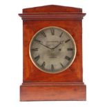 J & W MARSHALL, EDINBURGH. A REGENCY MAHOGANY BRACKET CLOCK the rectangular case with