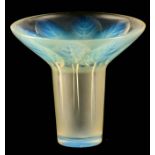 R LALIQUE, AN OPALESCENT ‘VIOLETTES’ GLASS VASE having widened conical rim and slim body with violet