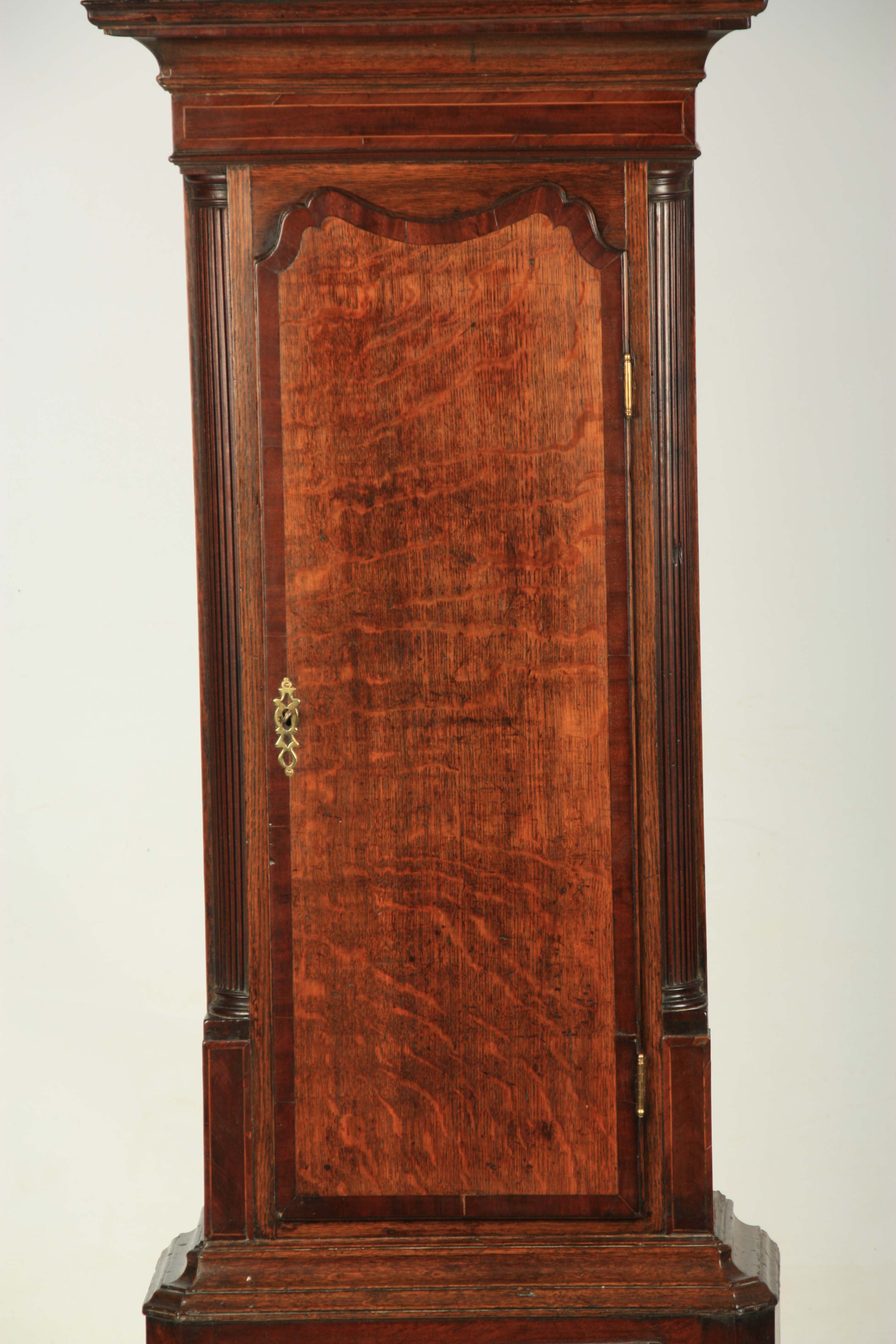 W. & F. HOWARTH, BLACKBURN. A GEORGE III LONGCASE CLOCK the oak and crossbanded mahogany case having - Image 3 of 7