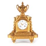 A BEURDELEY FILA, PARIS. A LATE 19TH CENTURY FRENCH ORMOLU MANTEL CLOCK the case surmounted by a