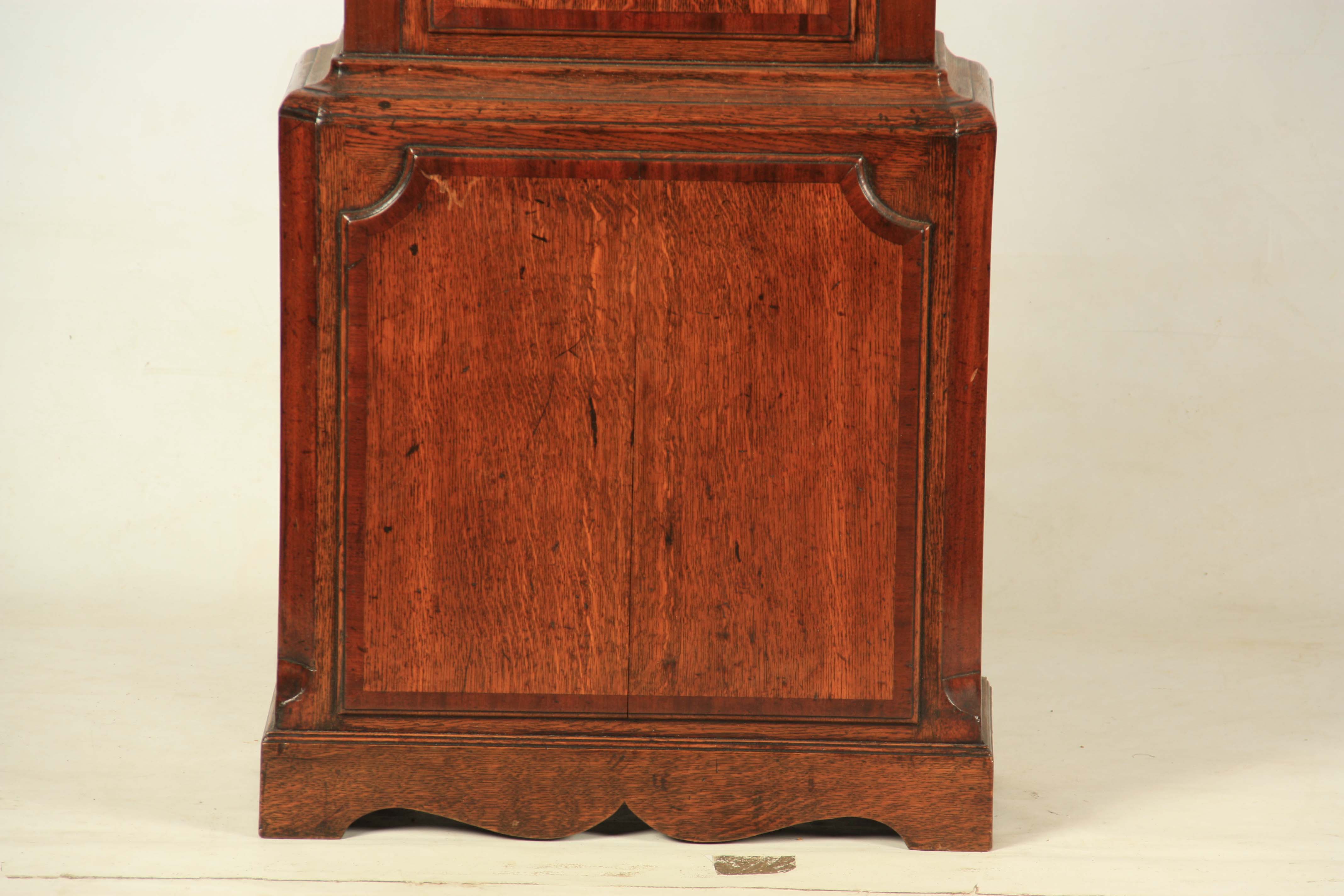 R. FLETCHER, CHESTER. A LATE GEORGE III LONGCASE CLOCK the oak and crossbanded mahogany case with - Image 2 of 7