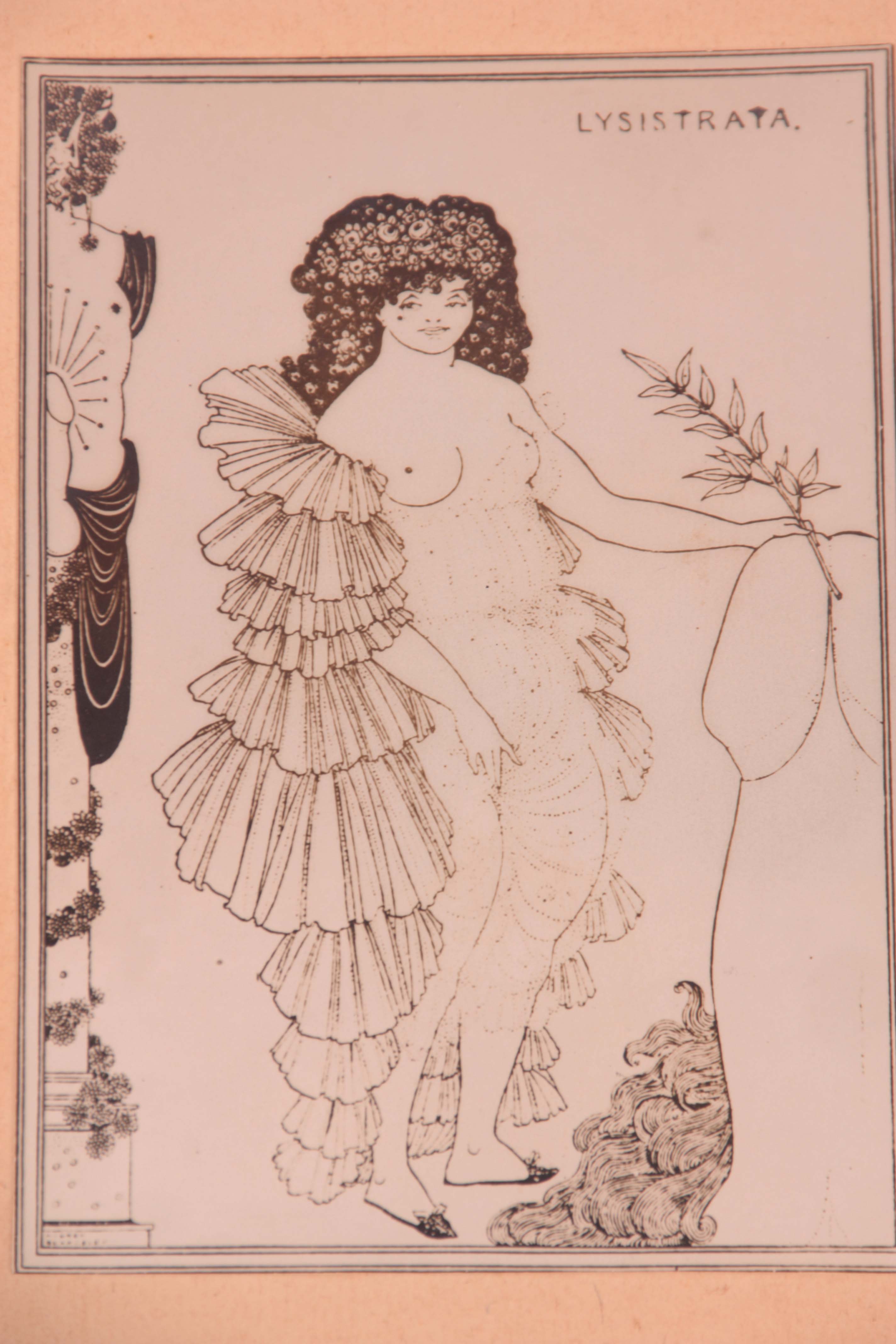 AUBREY BEARDSLEY. A SET OF EIGHT ENGRAVINGS illustrating Aristophanes' Lysistrata, one of - Image 3 of 11