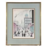 LAURENCE STEPHEN LOWRY. ARR SIGNED PRINT 'Mrs Swindell's Picture', bearing Fine Art Guild blind
