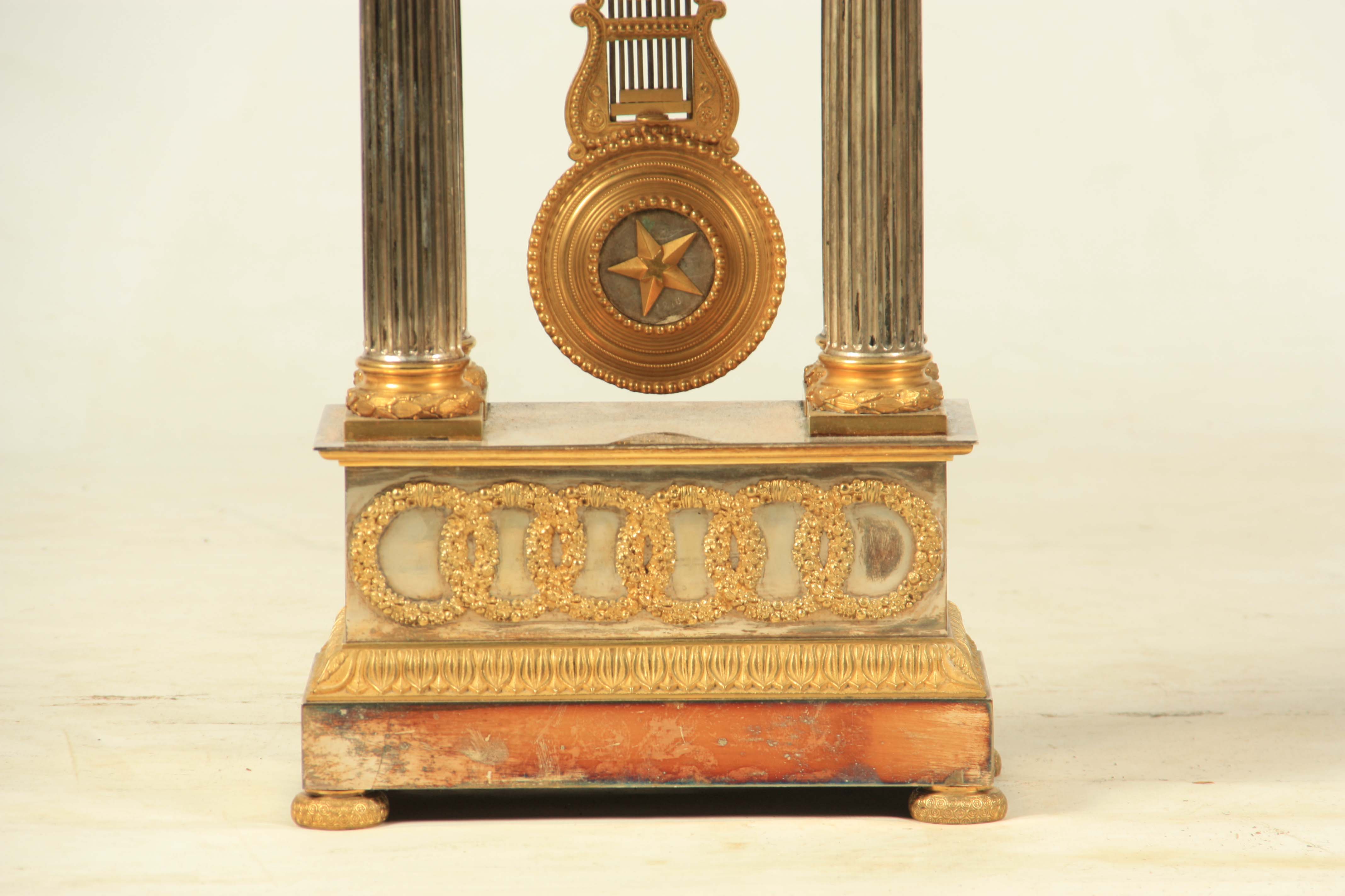 J.B. ROEMAET, A GRAND. A MID 19TH CENTURY FRENCH ORMOLU AND SILVERED PORTICO MANTEL CLOCK the case - Image 2 of 6