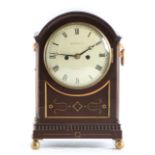 BENNETT, GREENWICH. A REGENCY BRASS INLAID DOUBLE FUSEE BRACKET CLOCK the stained arched case with