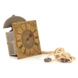 JOHN WORSFOLD DORKING. AN EARLY 18TH CENTURY 8" BRASS DIAL SINGLE HANDED 30HR CLOCK MOVEMENT with