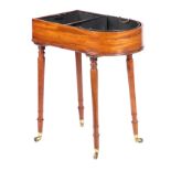 A GEORGE III MAHOGANY PORTABLE BUTLERS STAND in the manner of Gillows with a divided rounded-side