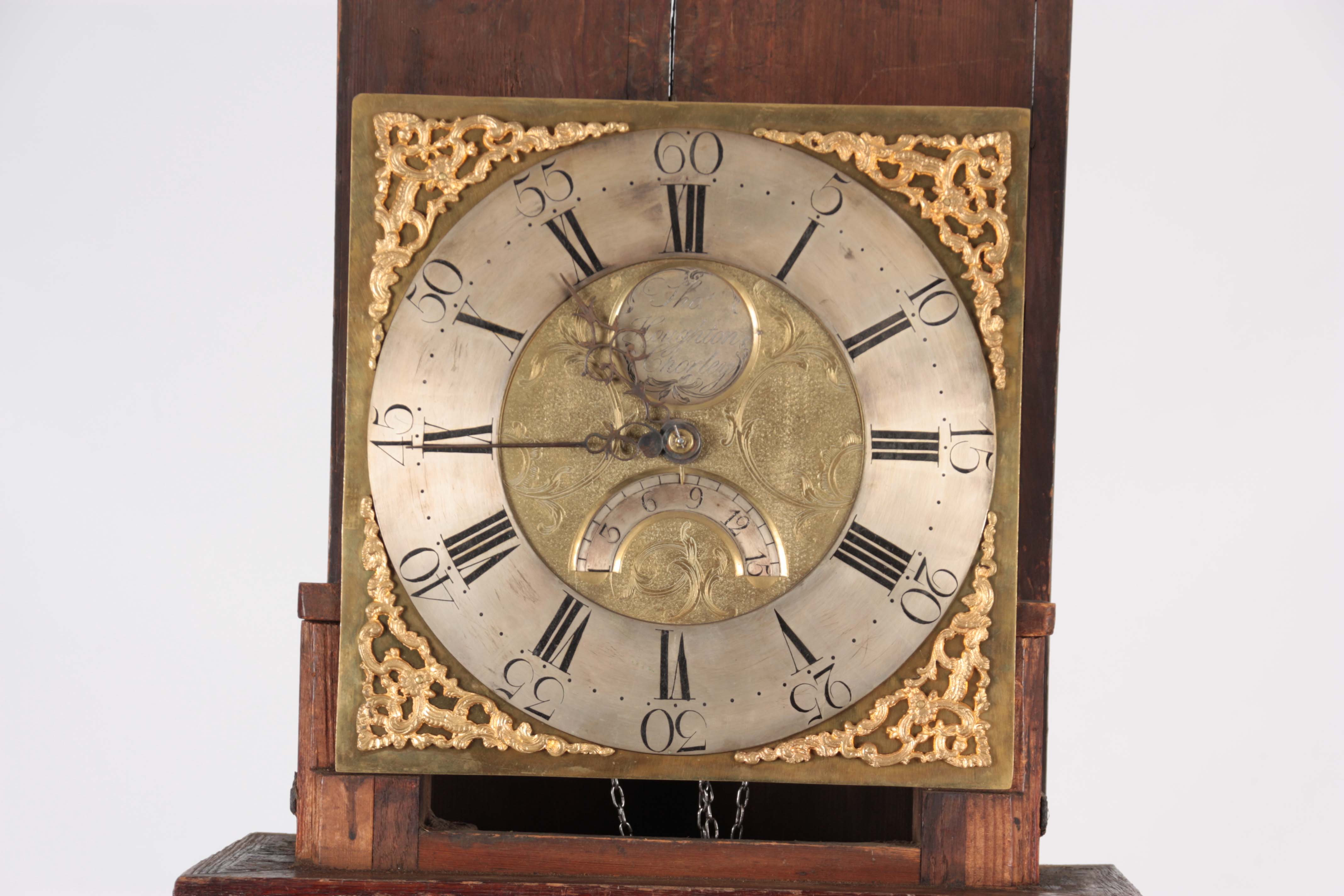 THOMAS HOUGHTON, CHORLEY. A SMALL GEORGE III OAK 30-HOUR LONGCASE CLOCK the case having an - Image 5 of 9