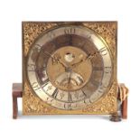 THOMAS OGDEN, HALIFAX. A GEORGE II 30-HOUR PENNY MOON LONGCASE CLOCK MOVEMENT the 12.5" square