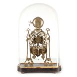 A LATE 19TH CENTURY DOUBLE FUSEE SKELETON CLOCK the 6" pierced silvered dial with Roman numerals
