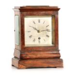 BARRAUDS, CORNHILL, LONDON. A SMALL MID 19TH CENTURY ROSEWOOD FOUR-GLASS MANTEL CLOCK the moulded