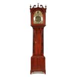 JOHN HUNT BASINGSTOKE. A GEORGE III MAHOGANY BRASS DIAL 8-DAY LONGCASE CLOCK the 12” brass dial with