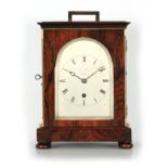 GEORGE PICKETT, 265 OXFORD STREET, LONDON A SMALL 19TH CENTURY ROSEWOOD FUSEE MANTEL CLOCK the