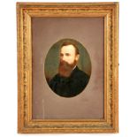 A LATE 19TH CENTURY OIL oval bust portrait of a Gentleman 30.5cm high 24cm wide - mounted in a