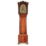 EDWARD BERTLES, LIVERPOOL A GEORGE III FLAME MAHOGANY LONGCASE CLOCK the hood with swan neck