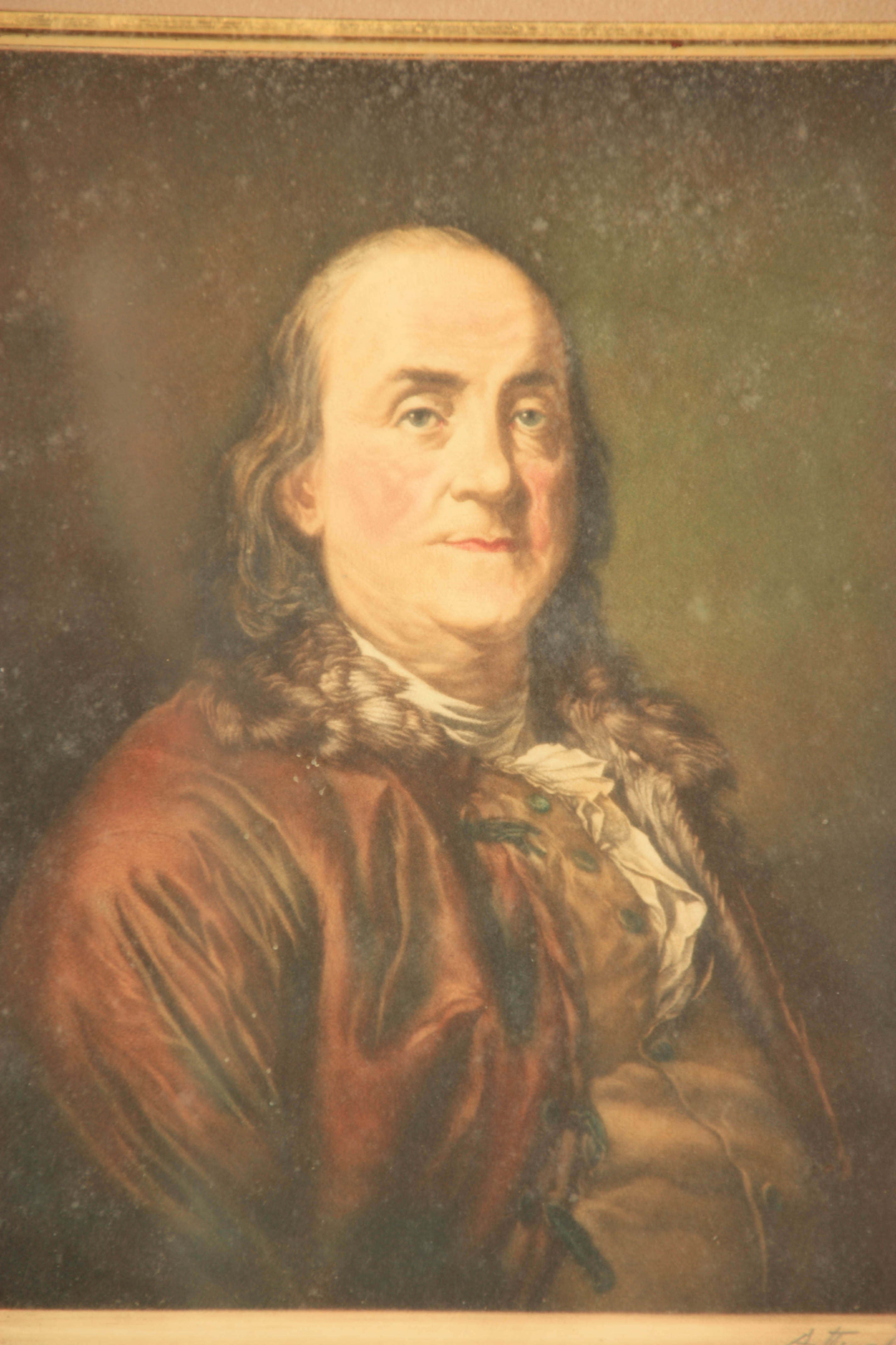 TWO 19TH CENTURY COLOURED PRINTS depiciiting half length portraits of Benjamin Franklin and Samuel - Image 2 of 7