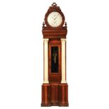 A RARE AND UNUSUAL LATE REGENCY ARCHITECTURAL ROSEWOOD AND CARRARA MARBLE REGULATOR LONGCASE CLOCK