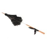 A 20TH CENTURY BLACK LACEWORK FOLDING PARASOL with twisted folding handle 74cm overall