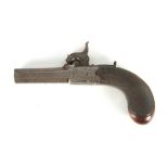 BENTLEY, LONDON A GOOD QUALITY LATE 18TH CENTURY PERCUSSION MUFF PISTOL having a signed steel