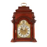 WILLIAM BARKER, WIGAN A RARE GEORGE III RED WALNUT PULL QUARTER REPEAT BRACKET CLOCK the case with