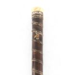 A RARE EARLY 19TH CENTURY GENTLEMAN'S TORTOISESHELL AND IVORY TELESCOPE WALKING CANE SIGNED G.