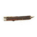 STEEL & WEBSTER, SHEFFIELD A 19TH CENTURY STAGHORN HANDLED FOLDING BOWIE KNIFE with nickel handguard