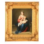 A FINE 19TH CENTURY KPM BERLIN RECTANGULAR PORCELAIN PLAQUE OF LARGE SIZE DEPICTING RACHEL &