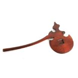 AN UNUSUAL LATE REGENCY MAHOGANY PRESENTATION AXE with panelled blade, shaped cresting and handle