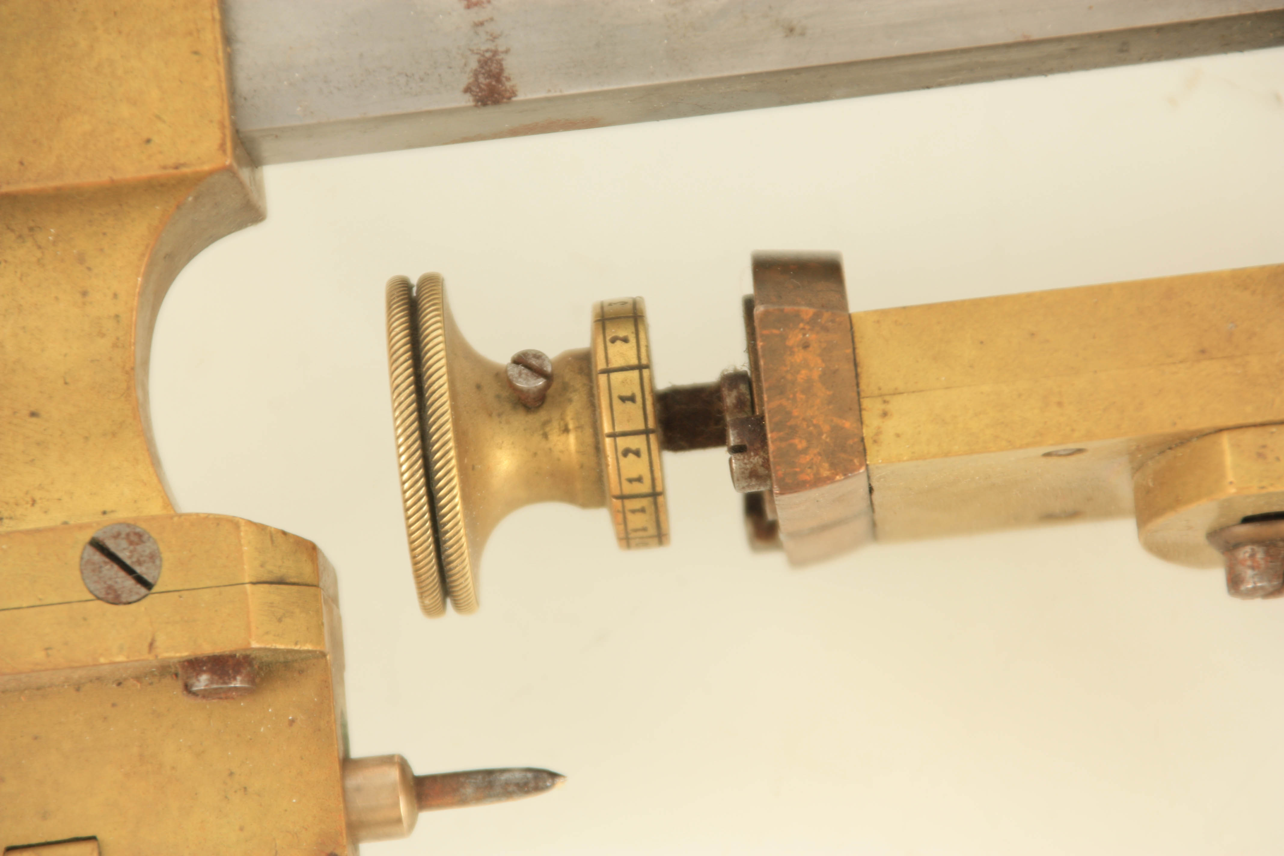A 19TH CENTURY CAST BRASS AND STEEL WATCHMAKER'S LAITHE together with parts 51cm overall - Image 6 of 6